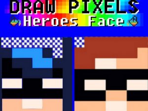 Draw Pixels Heroes Face Puzzle Game - Pixel Art Puzzle