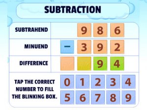 Subtraction Practice Math Game Educational Game