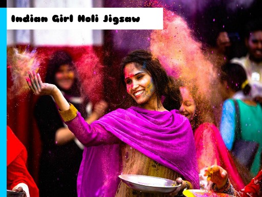 Indian Girl Holi Jigsaw Puzzle Game