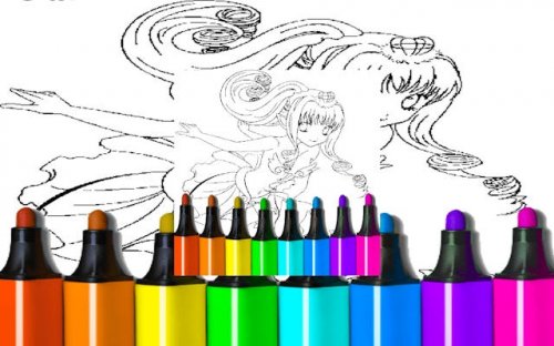 Anime Blue Mermaid Coloring Game