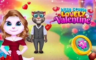 Kitty Couple Lovely Valentine Dress Up & Puzzle Game